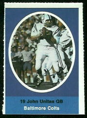 John Unitas 1972 Sunoco Stamps football card