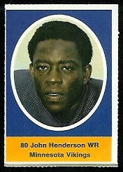 John Henderson 1972 Sunoco Stamps football card