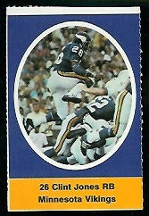 Clint Jones 1972 Sunoco Stamps football card