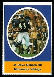 Dave Osborn 1972 Sunoco Stamps football card