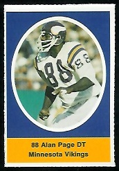 Alan Page 1972 Sunoco Stamps football card