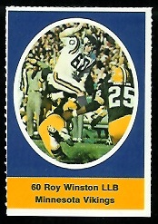 Roy Winston 1972 Sunoco Stamps football card