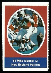 Mike Montler 1972 Sunoco Stamps football card