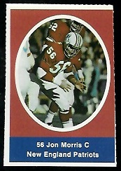 Jon Morris 1972 Sunoco Stamps football card