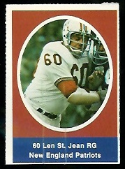 Len St. Jean 1972 Sunoco Stamps football card