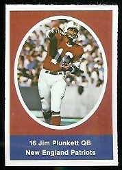 Jim Plunkett 1972 Sunoco Stamps football card