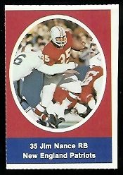Jim Nance 1972 Sunoco Stamps football card