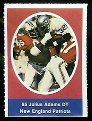 Julius Adams 1972 Sunoco Stamps football card