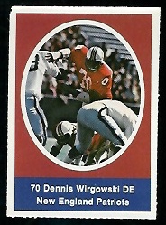 Dennis Wirgowski 1972 Sunoco Stamps football card