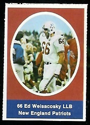 Ed Weisacosky 1972 Sunoco Stamps football card