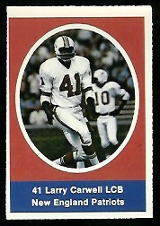 Larry Carwell 1972 Sunoco Stamps football card