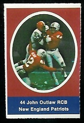 John Outlaw 1972 Sunoco Stamps football card