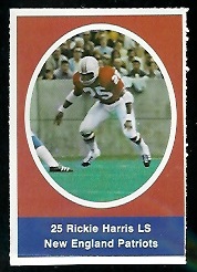 Rickie Harris 1972 Sunoco Stamps football card