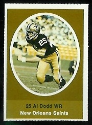 Al Dodd 1972 Sunoco Stamps football card