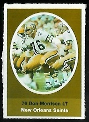 Don Morrison 1972 Sunoco Stamps football card