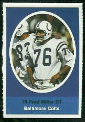 Fred Miller 1972 Sunoco Stamps football card