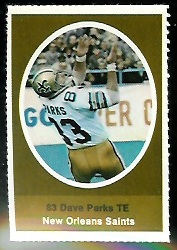 Dave Parks 1972 Sunoco Stamps football card