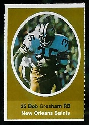 Bob Gresham 1972 Sunoco Stamps football card