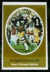 Virgil Robinson 1972 Sunoco Stamps football card