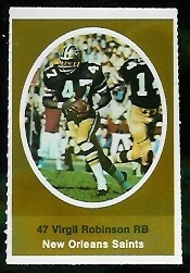 Virgil Robinson 1972 Sunoco Stamps football card