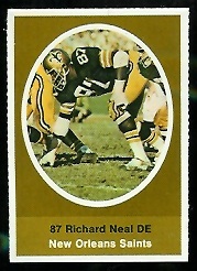 Richard Neal 1972 Sunoco Stamps football card
