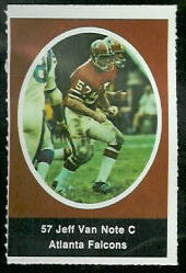 Jeff Van Note 1972 Sunoco Stamps football card