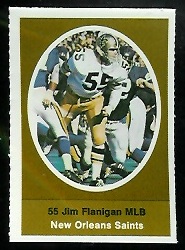 Jim Flanigan 1972 Sunoco Stamps football card