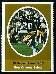 Delles Howell 1972 Sunoco Stamps football card