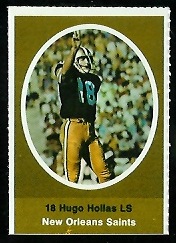 Hugo Hollas 1972 Sunoco Stamps football card