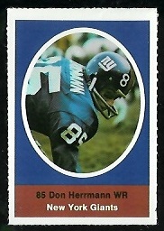 Don Herrmann 1972 Sunoco Stamps football card