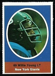 Willie Young 1972 Sunoco Stamps football card