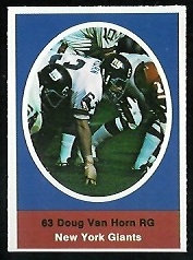 Doug Van Horn 1972 Sunoco Stamps football card