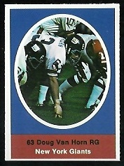 Doug Van Horn 1972 Sunoco Stamps football card Doug Van Horn 1972 Sunoco Stamps football card