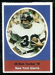 Bob Tucker 1972 Sunoco Stamps football card