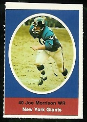 Joe Morrison 1972 Sunoco Stamps football card