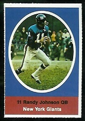 Randy Johnson 1972 Sunoco Stamps football card