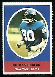 Henry Reed 1972 Sunoco Stamps football card