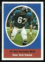 Ron Hornsby 1972 Sunoco Stamps football card