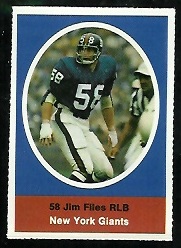 Jim Files 1972 Sunoco Stamps football card