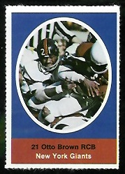 Otto Brown 1972 Sunoco Stamps football card