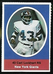 Spider Lockhart 1972 Sunoco Stamps football card