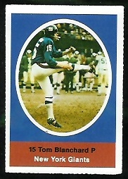 Tom Blanchard 1972 Sunoco Stamps football card