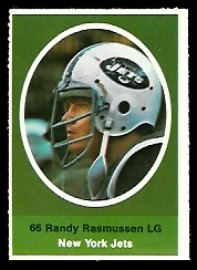 Randy Rasmussen 1972 Sunoco Stamps football card