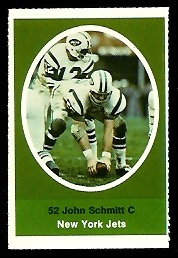 John Schmitt 1972 Sunoco Stamps football card