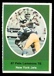 Pete Lammons 1972 Sunoco Stamps football card