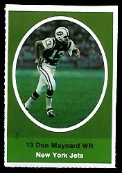 Don Maynard 1972 Sunoco Stamps football card