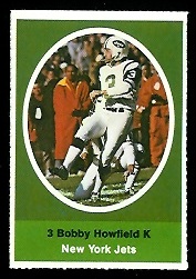 Bobby Howfield 1972 Sunoco Stamps football card