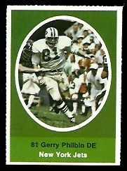 Gerry Philbin 1972 Sunoco Stamps football card