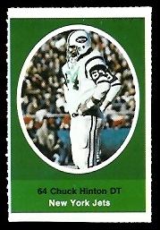 Chuck Hinton 1972 Sunoco Stamps football card