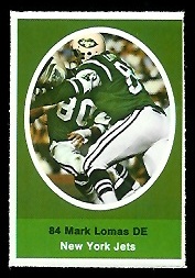 Mark Lomas 1972 Sunoco Stamps football card